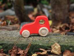 Wood Tractor Red
