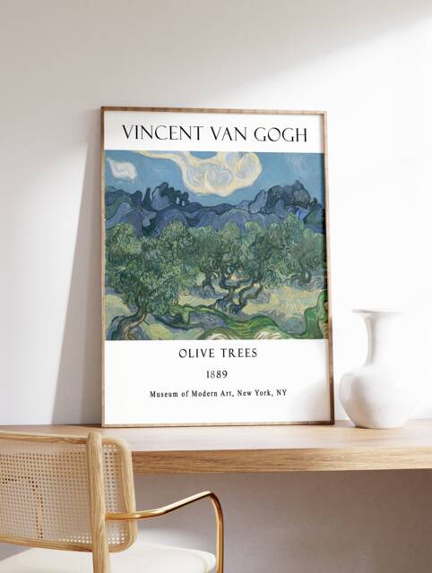 Van Gogh Exhibition Poster, Olive Trees, Floral Art Print, Scenery Art, Famous Wall Decor, Gift Idea, A1/A2/A3/A4 - image 1