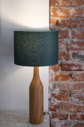Hand Turned Oak Table Lamp/ Wooden Lamp