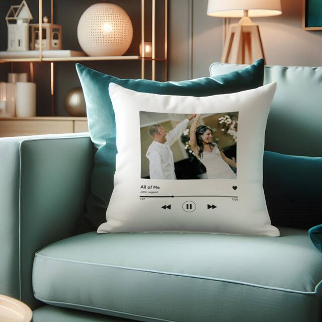 First Dance Cushion Gift For Couples. 2nd Anniversary Wedding Cotton Gift. 1st Song Mr & Mrs - image 1