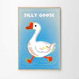 Silly Goose Funny Art Canvas Poster, Cartoon Wall Art, Aesthetic Decor, Retro Home Printed Gift - thumbnail 2