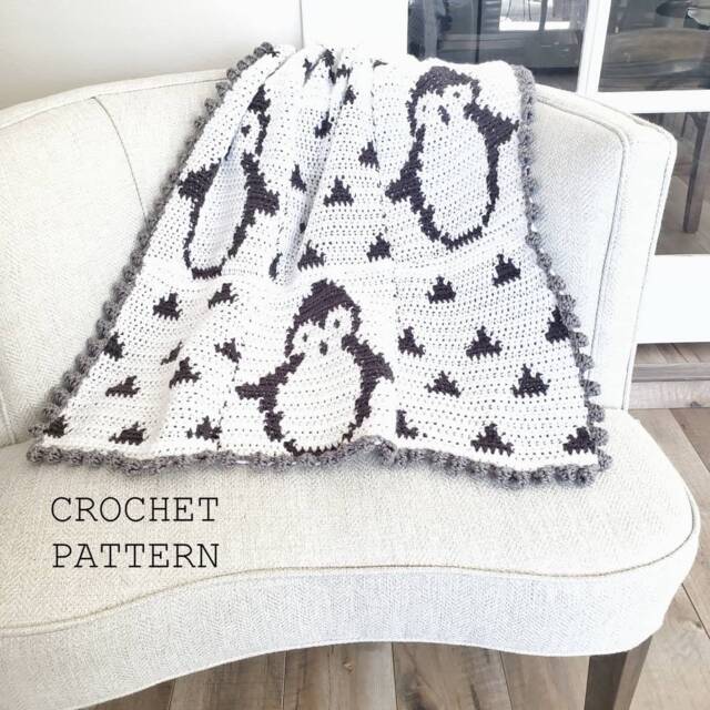 Crochet Penguin Baby Blanket Pattern Beginner Friendly - PDF Pattern - image 1