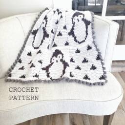 Crochet Penguin Baby Blanket Pattern Beginner Friendly - PDF Pattern