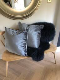 Gorgeous Pewter Grey Blue Silky Velvet Scatter Cushions, Cushion, Variety Of Colours, Luxury Home Decor, Interior Design