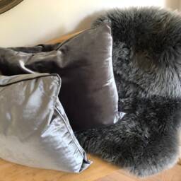 Gorgeous Pewter Grey Blue Silky Velvet Scatter Cushions, Cushion, Variety Of Colours, Luxury Home Decor, Interior Design - thumbnail 2