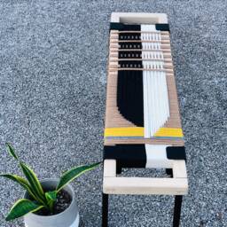 Hand-Woven Entryway Bench Mcm Style End Of Bed & Mudroom Seating - Custom-Made, Multiple Sizes - thumbnail 4