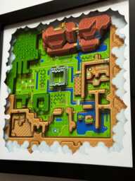Zelda A Link To The Past Hyrule Map 3D Shadow Box Art - thumbnail 1