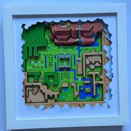 Zelda A Link To The Past Hyrule Map 3D Shadow Box Art - thumbnail 2