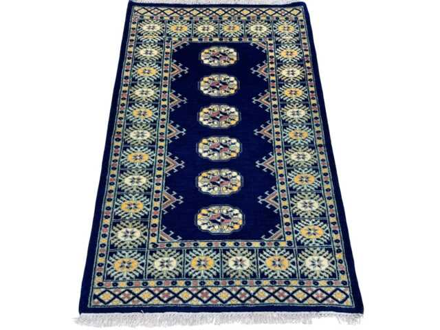 2.6x4 Navy Blue Bokhara Rug - 0.80x1.20 Bedroom Luxury Area Turkish Fine Quality Afghan - image 1