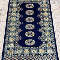 2.6x4 Navy Blue Bokhara Rug - 0.80x1.20 Bedroom Luxury Area Turkish Fine Quality Afghan - thumbnail 2
