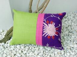 Flower Embroidery Cushion Cover - thumbnail 1