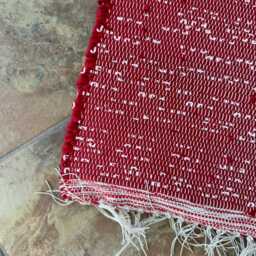 Red Rug, Cotton Made From Lanyard Remnants, Kitchen Bathroom Bedroom, Accent 2 Rugs Available For Sale - thumbnail 4