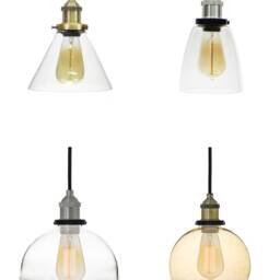 Led Custom Glass Shade Pendant Light Edison Lamp Kitchen Island Ceiling Fixture Colorful Lighting Brass Cone Shade Design Your Own - thumbnail 2