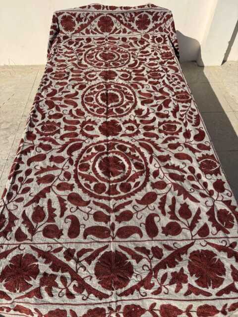 Traditional Hand-Embroidered Cotton Suzani Multi-Purpose Cloth - image 1