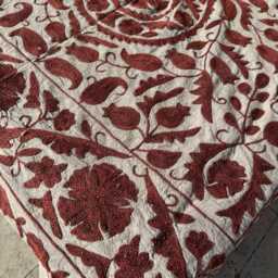 Traditional Hand-Embroidered Cotton Suzani Multi-Purpose Cloth - thumbnail 3