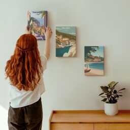 3 Piece Canvas Set - Seaside City Views Stylish Illustrations, Multicolored Wall Art, Travels Hanging - thumbnail 1