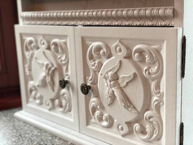 Elegant Wooden Key Cabinet With Angel Carvings - Keep Your Space Organized in Style - image 1