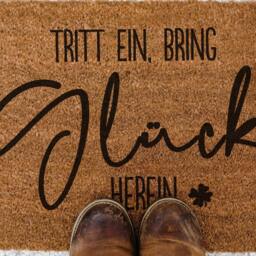 Housewarming Gift Personalized - Coir Doormat With Engraved Quote, New Home For Couple Or Family, Indoor Coconut Fiber Door Mat 24x16 I - thumbnail 2