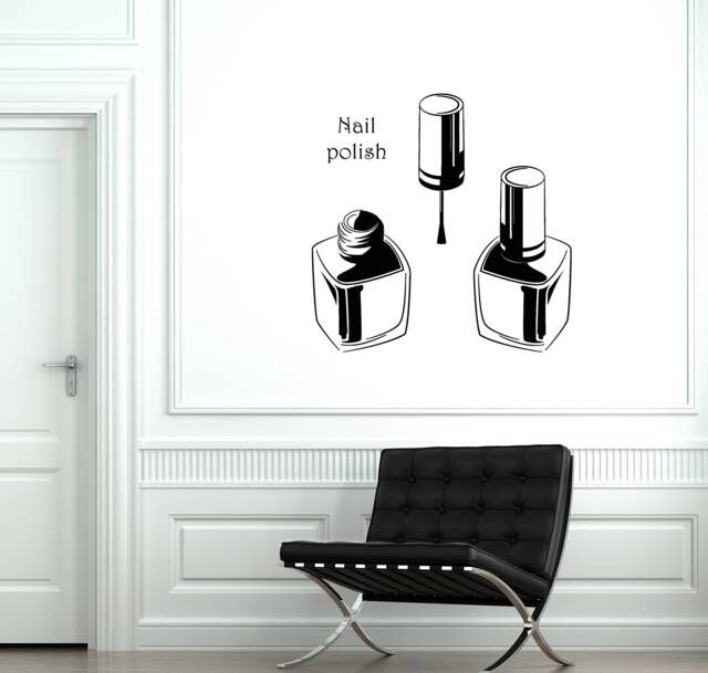 Nail Polish Vinyl Wall Decal Beauty Salon Studio Bar Manicure Stickers Mural - #2755Di - image 1