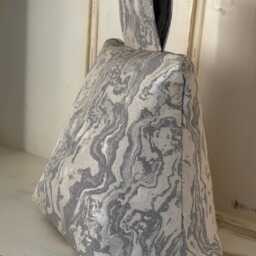 Clearance Stock Contemporary Beige Jacquard Door Stop, Pyramid Bag Design - thumbnail 2