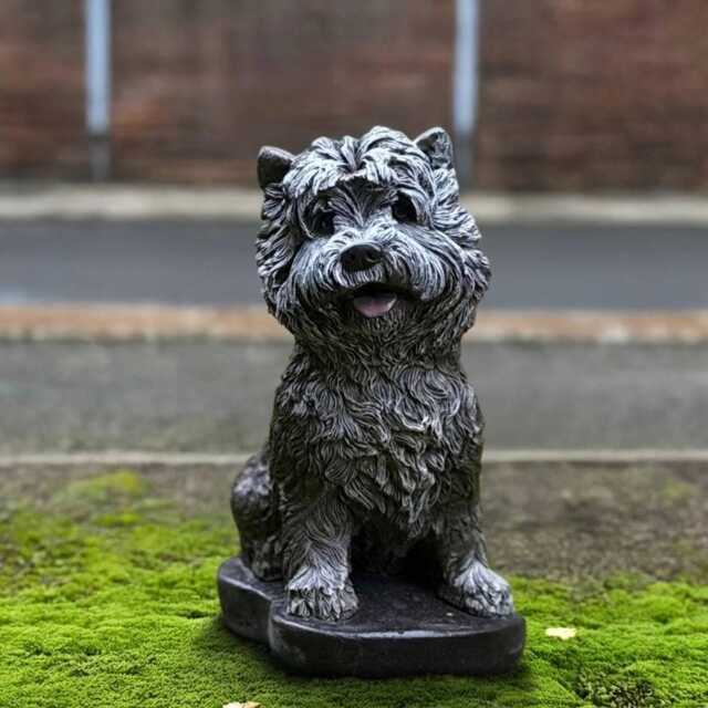 Concrete Westie Dog Sculpture Outdoor Pet Statue Handmade Puppy Ornament Patio Terrier Decor Memorial Figure Lover Gift - image 1