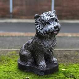 Concrete Westie Dog Sculpture Outdoor Pet Statue Handmade Puppy Ornament Patio Terrier Decor Memorial Figure Lover Gift - thumbnail 3