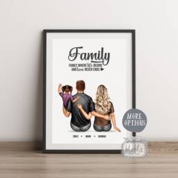 Personalized Family Portrait Print, Custom Illustration, Father's Day Gift - thumbnail 2