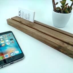 Multiple Wood Business Card Holder From Dark Walnut. Wooden Holder. Stand. Office Or Paper Display - thumbnail 3