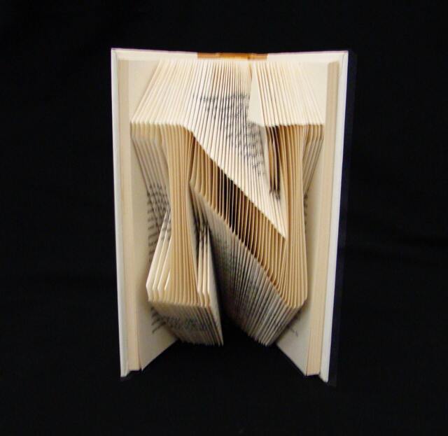 N Monogram Letters Alphabets Characters Folded-Book Art Sculpture - image 1