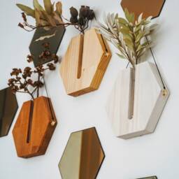 Honeycomb Wooden Wall Planter /Propagation Station /Sustainable Wood Decor - thumbnail 3