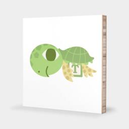 T Is For Turtle Abc Block Bamboo Wall Art Series // Alphabet Kids Nursery Room Decor Animal Baby - thumbnail 1