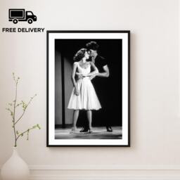 Vintage Dirty Dancing Print, Patrick Swayze & Jennifer Grey 1987, Fine Art Photography Wall Art, Museum Quality, Black White Print - thumbnail 1