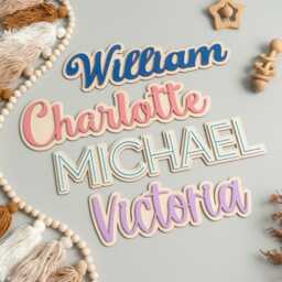 Custom Name Sign Personalized Wooden For Nursery Wall Decor Wood Letters Baby Y67 - thumbnail 4