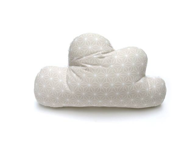 Cloud Pillow - Cuddle Pillow For Kids With Terry On The Backside Happy Star Gray - image 1