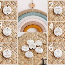 Pastel Macrame Rainbow Wall Hanging Gender Neutral Nursery Decor - thumbnail 4