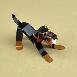Airedale Terrier Puppy Sculpture Handmade Copper Collectible Dog Figurine - thumbnail 4