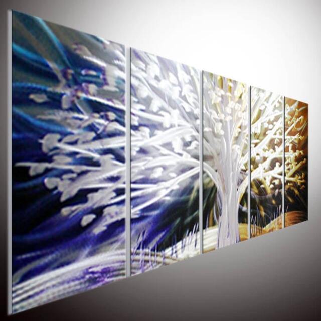 Abstract Metal Tree Wall Art, Large Colorful Aluminum Sculpture - image 1