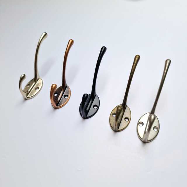 Coat Rack Replacement Hooks Black, Silver, Bronze, Copper, Chrome - image 1