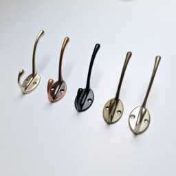Coat Rack Replacement Hooks Black, Silver, Bronze, Copper, Chrome - thumbnail 1