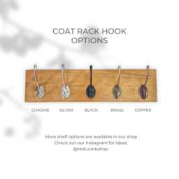 Coat Rack Replacement Hooks Black, Silver, Bronze, Copper, Chrome - thumbnail 2