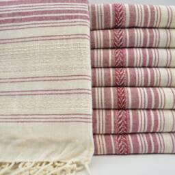 Turkish Towel, Burgundy Towel, 37x70, Peshtemal, Handmade Towel, Towel, Beach Towel, Turkish Bath Towel, Bohemian Towel, Pool Towel, B6-Artemis - thumbnail 2