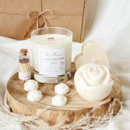 Personalised Soy Candle Gift Set - Rose, Heart, Melts, Matches Mothers Day Hamper - thumbnail 2