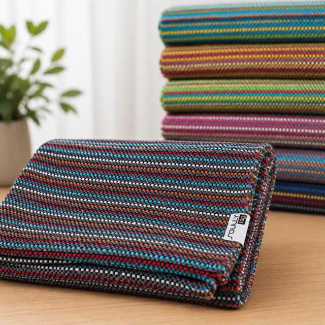 Recycled Cotton Portuguese Blanket - Durable Woven Sofa Cover Throw Boho Bedspread Sustainable Modern Traditional Home Decor - image 1