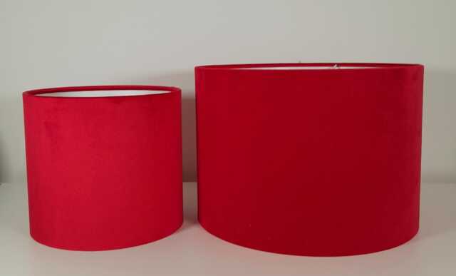 Scarlet Red Velvet Drum Lampshade Table/Floor Lamp Or Pendant Light - image 1