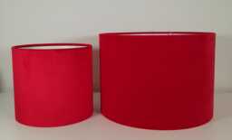 Scarlet Red Velvet Drum Lampshade Table/Floor Lamp Or Pendant Light