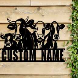 Custom Metal Cow Calf Farm Sign, Farmer Sign, Country Style Decor, Farm Wall Art, Rustic Art, Animal Sign For Barn, Personalized Sign, Decor - thumbnail 3