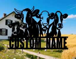 Custom Metal Cow Calf Farm Sign, Farmer Sign, Country Style Decor, Farm Wall Art, Rustic Art, Animal Sign For Barn, Personalized Sign, Decor - thumbnail 1