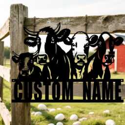 Custom Metal Cow Calf Farm Sign, Farmer Sign, Country Style Decor, Farm Wall Art, Rustic Art, Animal Sign For Barn, Personalized Sign, Decor - thumbnail 2