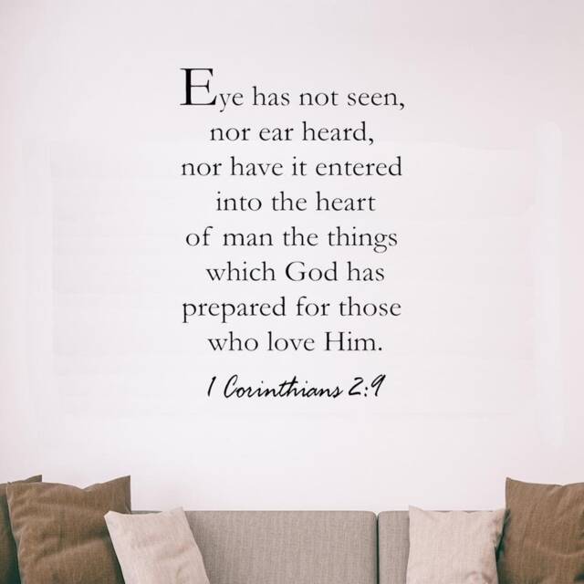 Christian Faith Stickers Bible Verse Scripture Wall Decal - Eye Has Not Seen, Nor Ear Heard, It Entered Into The Heart - Vwaq-5572 - image 1