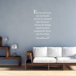 Christian Faith Stickers Bible Verse Scripture Wall Decal - Eye Has Not Seen, Nor Ear Heard, It Entered Into The Heart - Vwaq-5572 - thumbnail 3
